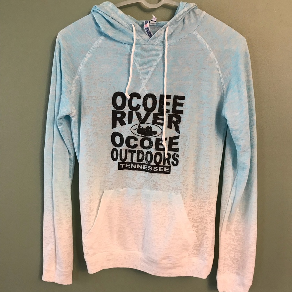 Basix of America ombré white and blue hoodie